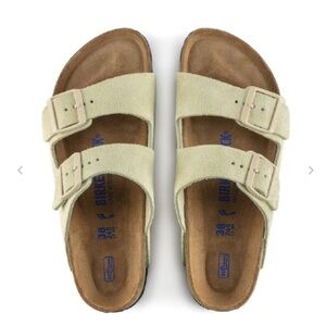 Arizona Soft Footbed Suede Birkenstocks - Soft Banana Yellow